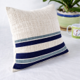 Blue strip cushion cover