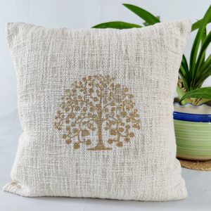 Handcrafted Tree of Life Cushion Cover – Minimal & Elegant Home Accent (Set of 1)