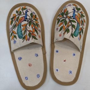 Handcrafted Peacock Painted Slippers