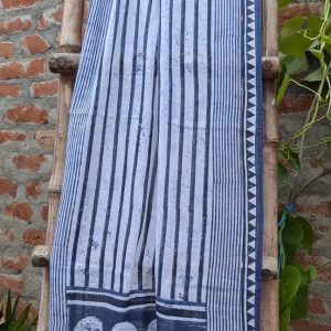 Indigo & Alabaster: Hand-Block Printed Cotton Dupatta