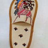 Handcrafted Folk Art Deer & Bird Comfort Slippers
