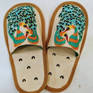 Handcrafted Twin Peacock Painted Slippers