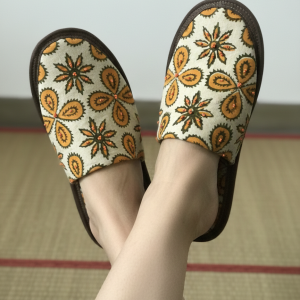 Handcrafted Floral Printed Indoor Slippers- Block Printed