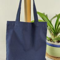 Tote Blue with Kalamkari pink border