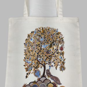 Golden Peacock Tree – Digital Print Tote Bag