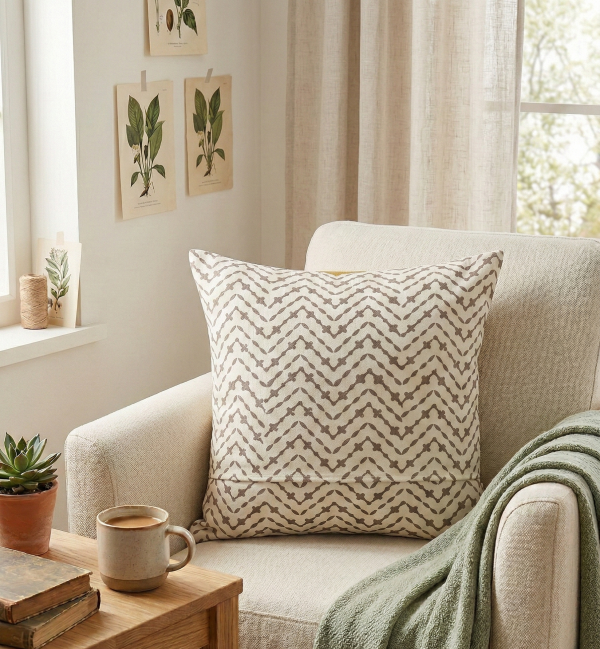 Elegant Geometric Pattern Cushion Cover
