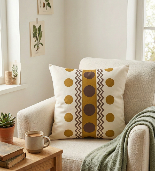 Elegant Geometric Pattern Cushion Cover