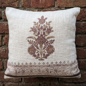 Mughal Buta Cushion Cover(Dusty Purple)
