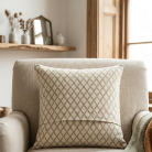 Elegant Floral Block Print Cushion Cover