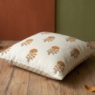 Elegant Floral Block Print Cushion Cover