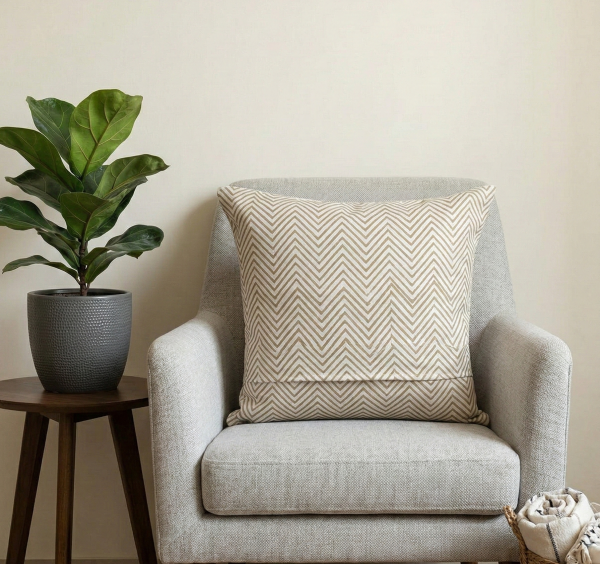 Floral Chevron Cushion Cover
