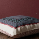Indigo Maroon Geometric Block Print Cushion Cover